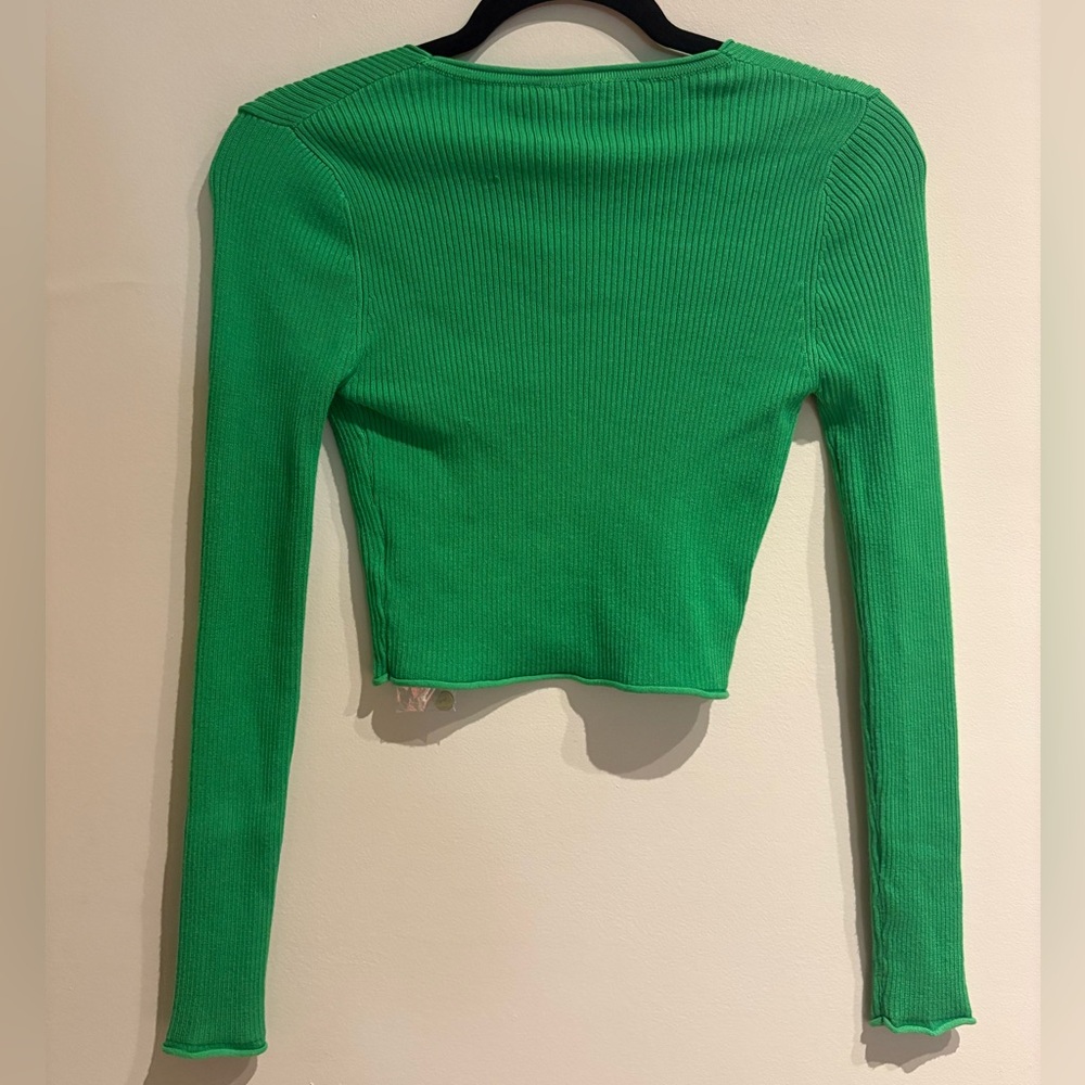 Lioness Vineyard Cardigan Ribbed Green Size 2 NWT - Picture 8 of 10